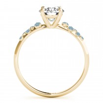 Scattered Aquamarine Engagement Ring 18K Yellow Gold (0.13ct)