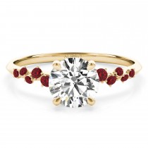 Scattered Ruby Engagement Ring 18K Yellow Gold (0.13ct)