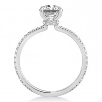 Princess Lab Grown Diamond Hidden Halo Engagement Ring Palladium (0.89ct)