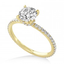 Round Diamond Hidden Halo Engagement Ring 14k Yellow Gold (1.00ct)