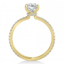 Round Diamond Hidden Halo Engagement Ring 14k Yellow Gold (0.75ct)