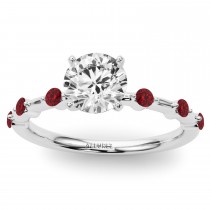 Ruby Scalloped Engagement Ring 18K White Gold (0.20ct)
