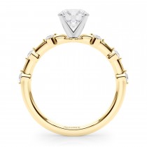 Lab Grown Diamond Accented Scalloped Engagement Ring 18K Yellow Gold (0.20ct)