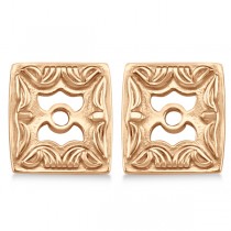 Scrollwork Fashion Earring Jackets in Plain Metal 14k Rose Gold