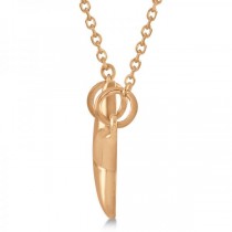 Star Pendant Necklace in Plain Metal 14k Rose Gold