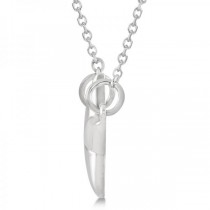 Star Pendant Necklace in Plain Metal 14k White Gold