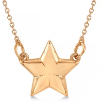 Shining Star Pendant w/ 18 inch Cable Chain in 14k Rose Gold