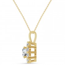 Round Lab Grown Diamond Halo Pendant 14K Yellow Gold (1.00ct)
