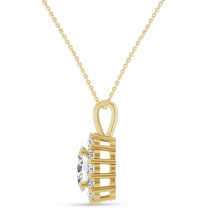 Oval Lab Grown Diamond Halo Pendant 14K Yellow Gold (1.17ct)