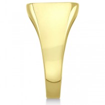 Men's Square Engraved Monogram Signet Ring 14k Yellow Gold