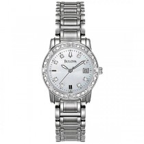 Bulova Women's Diamond Accented Mother-of-Pearl Stainless Steel Watch