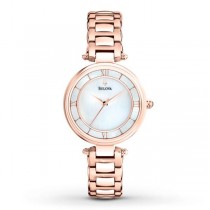 Bulova Women's Mother of Pearl Gold Tone Stainless Steel Watch