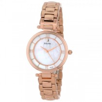 Bulova Women's Mother of Pearl Gold Tone Stainless Steel Watch