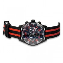 Allurez Carbon Fiber Dial Leather & Canvas Sports Chronograph Watch