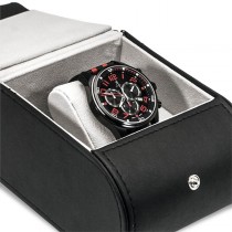 Allurez Carbon Fiber Dial Leather & Canvas Sports Chronograph Watch