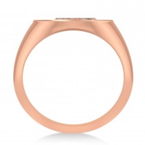 Diamond Cryptocurrency Bitcoin Men's Ring 18k Rose Gold (0.14ct)