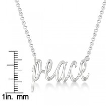 Sterling Silver "Peace" Diamond Pendant Necklace (0.01ct)