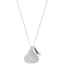Hershey's Kiss Pendant 3D Necklace 14k White Gold (0.50ct)