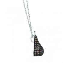 Hershey's Kiss Brown Diamond Flat Pendant 14k White Gold (1.15ct)