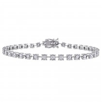Diamond Link Tennis Bracelet 18k White Gold (1.14ct)