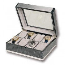 Rapport London F3 Carbon Fiber Collectors 8 Watch Box w/ Glass Lid