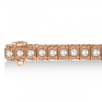 Eternity Diamond Tennis Bracelet Vintage Style 14k Rose Gold (2.04ct)