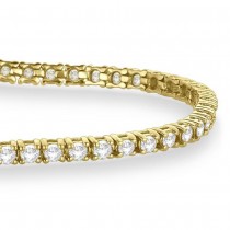 Diamond & Emerald Eternity Tennis Bracelet 14K Yellow Gold (3.04ct)