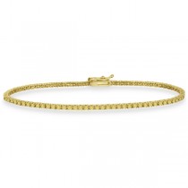 Fancy Yellow Eternity Diamond Tennis Bracelet 14k Y. Gold (2.10ct)