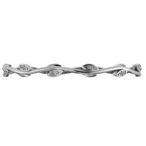 Stackable Diamond Vine Leaf Bangle Bracelet 14k White Gold (0.72ct)