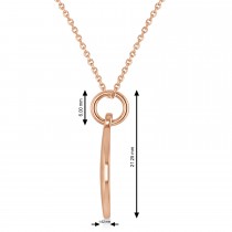 Diamond Musical Beam Note Disc Pendant Necklace 14K Rose Gold (0.10ct)