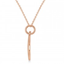 Diamond Eight Note Musical Disc Pendant Necklace 14K Rose Gold (0.09ct)