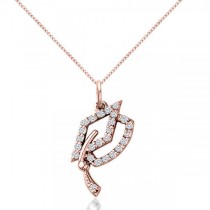 Diamond Graduation Cap Pendant Necklace 14k Rose Gold (0.13ct)