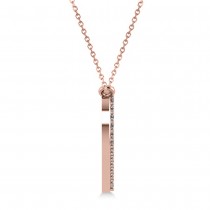 Double Row Open Heart Diamond Pendant Necklace 14k Rose Gold (0.66ct)