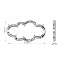 Cloud Outline Pendant Necklace 14k White Gold