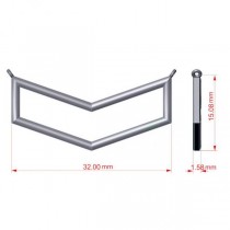 V-Shaped Chevron Bar Pendant Necklace Plain Metal 14k White Gold