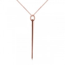 Spike Pendant Necklace in Plain Metal 14k Rose Gold