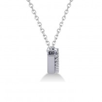 Curved Diamond Bar Pendant Necklace 14k White Gold (0.80ct)
