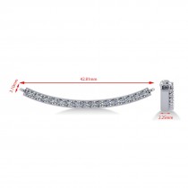 Curved Diamond Bar Pendant Necklace 14k White Gold (0.80ct)