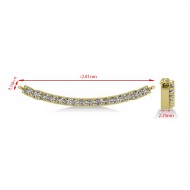 Curved Diamond Bar Pendant Necklace 14k Yellow Gold (0.80ct)