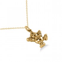 Happy Snowman Pendant Necklace 14k Yellow Gold