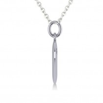 Best Friend Break Apart Pendant Necklace 14k White Gold