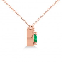 Celtic Round Emerald Pendant Necklace 14k Rose Gold (0.48ct)