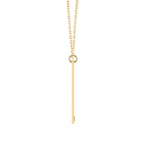 Name Engravable Yellow Diamond Bar Pendant Necklace 14k Yellow Gold