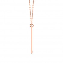 Name Engravable Yellow Sapphire Bar Pendant Necklace 14k Rose Gold