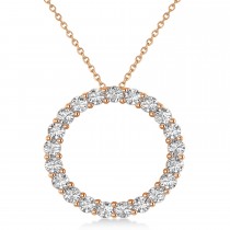 Moissanite Circle of Life Pendant Necklace 14k Rose Gold (2.10ct)