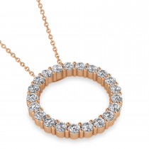 Moissanite Circle of Life Pendant Necklace 14k Rose Gold (2.10ct)