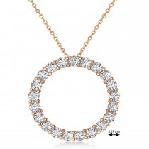 Moissanite Circle of Life Pendant Necklace 14k Rose Gold (2.10ct)