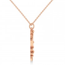 Caduceus Dental Hygienist Pendant Necklace 14k Rose Gold