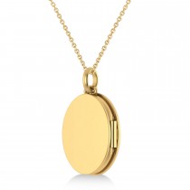 Diamond Moon & Stars Locket Pendant Necklace 14K Yellow Gold (0.29ct)