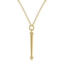 Drum Sticks Music Pendant Necklace 14K Yellow Gold